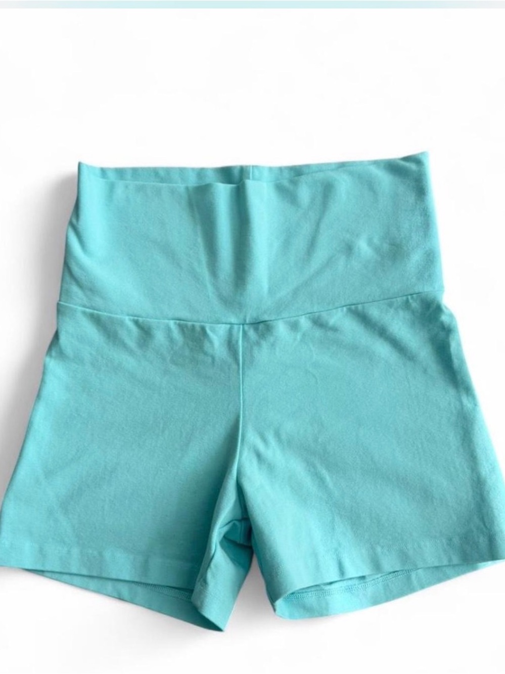 Los Angeles Apparel High-Waist Aqua Stretch Shorts